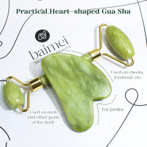 BAIMEI IcyMe Gua Sha & Jade Roller Set for Puffiness & Redness Relief