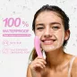 Brosse Nettoyante Visage PRITECH Rechargeable Silicone avec Massage Chauffant Vibrant Étanche Rose