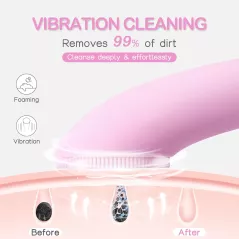 Brosse Visage PRITECH Rechargeable Silicone Chauffante Rose