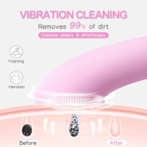 PRITECH Rechargeable Silicone Facial Cleansing Brush with Heat Massage
