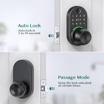 Yamiry Keypad Smart Door Lock with Knob – Fingerprint & Remote Passcode