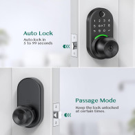 Yamiry Keypad Smart Door Lock with Knob – Fingerprint & Remote Passcode