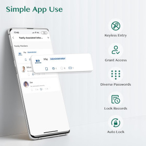 Yamiry Keypad Smart Door Lock with Knob – Fingerprint & Remote Passcode
