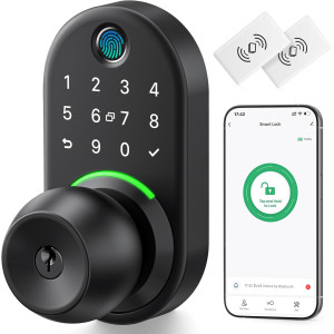 Yamiry Keypad Smart Door Lock with Knob – Fingerprint & Remote Passcode