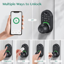 Yamiry Keypad Smart Door Lock with Knob – Fingerprint & Remote Passcode