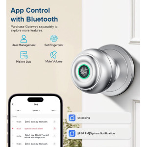Smart Fingerprint Door Lock with App Control & Key | Keyless Entry