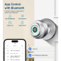 Smart Fingerprint Door Lock with Keyless Thumbprint & App Control, Biometric Door Knob for Home, Silver