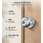 Smart Fingerprint Door Lock with Keyless Thumbprint & App Control, Biometric Door Knob for Home, Silver