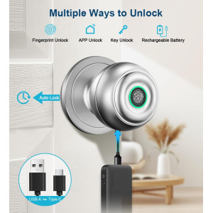 Smart Fingerprint Door Lock with App Control & Key | Keyless Entry