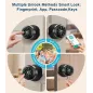 Serrure de porte biométrique à empreinte digitale avec clavier, contrôle app, auto-verrouillage, noir mat