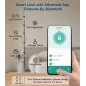 Serrure de porte biométrique à empreinte digitale avec clavier, contrôle app, auto-verrouillage, noir mat