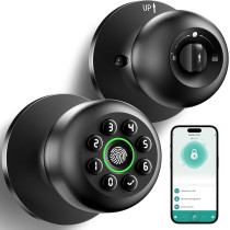 Smart Fingerprint Door Lock with Keypad & App Control – Matte Black