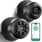 Serrure de porte biométrique à empreinte digitale avec clavier, contrôle app, auto-verrouillage, noir mat