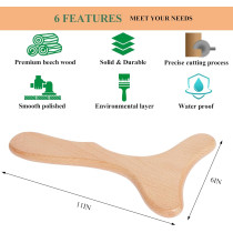 Wood Therapy Massage Tool 11x6in for Lymphatic Drainage & Muscle Release