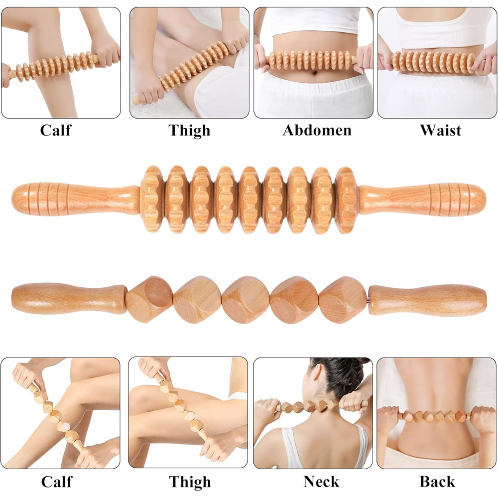 5-in-1 Wood Therapy Massage Tools for Pain Relief & Body Sculpting