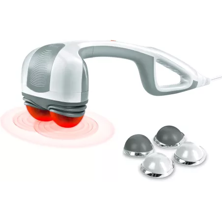 Massager Chauffant Homedics pour Dos, Corps et Cou avec Têtes Pivotantes et Nœuds Interchangeables