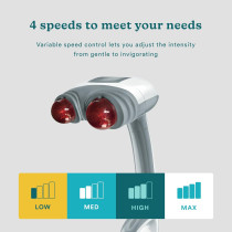 Homedics Heated Back Massager with Dual Heads & Interchangeable Nodes