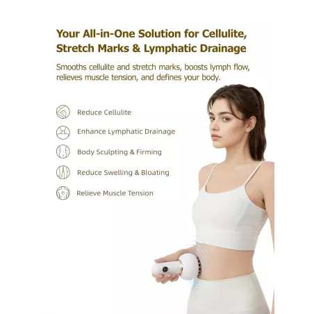 Appareil de Drainage Lymphatique Anti-Cellulite avec Microcourant, Lumière, Chaleur & Vibration