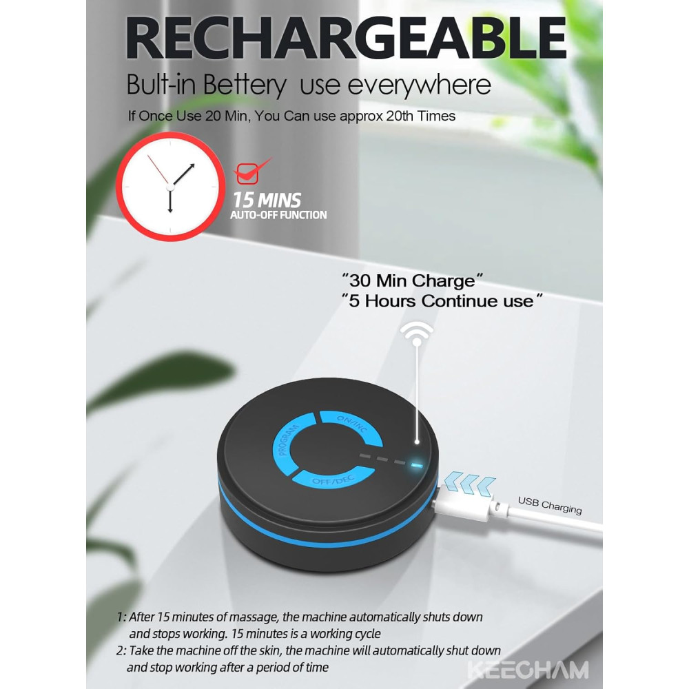 Tens Black Unit 2 Pads - Massager EMS Mini Multi-Fonctions