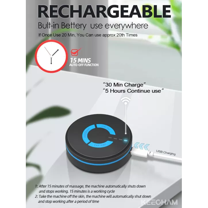 Tens Black Unit avec 2 électrodes, Appareil de massage EMS microcourant, stimulateur musculaire multifonction