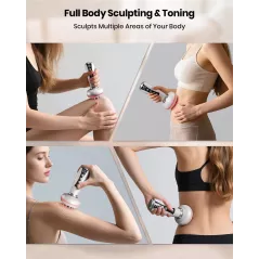 Masseur Drainage Lymphatique 4-en-1 avec Lumière, Chaleur & Vibration - Réduit Cellulite et Vergetures