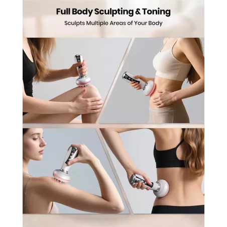 Masseur Drainage Lymphatique 4-en-1 avec Lumière, Chaleur & Vibration - Réduit Cellulite et Vergetures