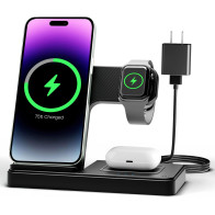 3-in-1 Wireless Charger Stand for iPhone, Apple Watch & AirPods