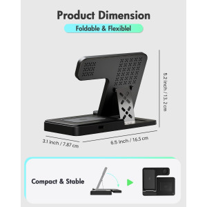 3-in-1 Wireless Charger Stand for iPhone, Apple Watch & AirPods