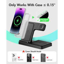 3-in-1 Wireless Charger Stand for iPhone, Apple Watch & AirPods