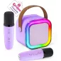 Mini Karaoke Enfant 2025 – Cadeau Anniversaire Noël Fille 4-12+ Ans, MP3 Portable, 2 Micros Sans Fil
