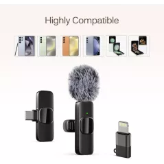 Microphone Sans Fil Professionnel Lavalier pour iPhone & iPad