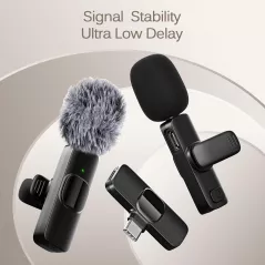 Microphone Sans Fil Professionnel Lavalier pour iPhone & iPad