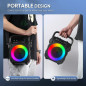 Portable Karaoke Machine with Bluetooth, 2 Wireless Mics, Lights, PA System, USB/TF/REC/FM/AUX for Home Party