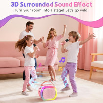 Mini Karaoke Machine with 2 Wireless Mics – Best Kids Gift 2025