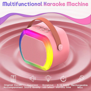 Mini Karaoke Enfants 2025 avec 2 Micros Sans Fil, Cadeau Top