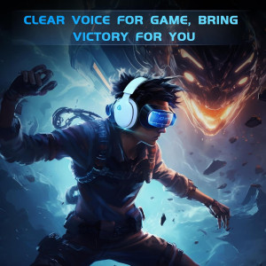 Casque Gaming Sans Fil Gtheos 2.4GHz Blanc, 40+H Batterie