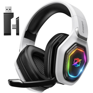 Casque Gaming Sans Fil Ozeino 2.4GHz - Audio Lossless, Micro Flip