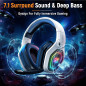 Ozeino 2.4GHz Wireless Gaming Headset for PC, PS5, PS4 with USB & Type-C, Flip Mic, 40-Hr Battery