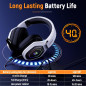 Ozeino 2.4GHz Wireless Gaming Headset for PC, PS5, PS4 with USB & Type-C, Flip Mic, 40-Hr Battery