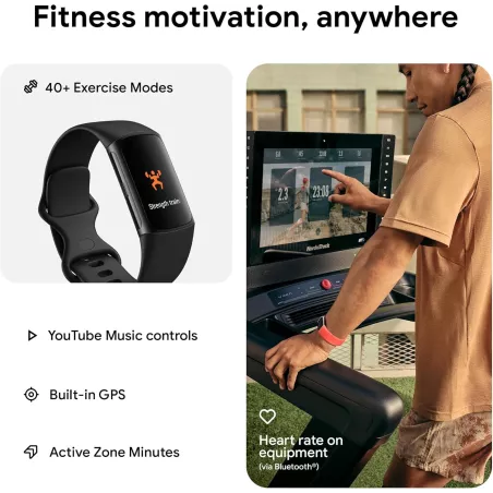 Fitbit Charge 6 GPS & Santé, Google Apps, 6 mois Premium