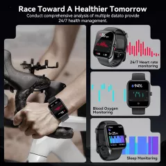 Montre Connectée Alexa 1.83 HD, Bluetooth, Tracker Sportif