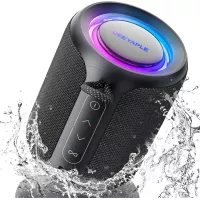 Enceinte Bluetooth Portable Étanche IP67 15W, Batterie 2500mAh, Son Stéréo, Lumières, TWS, BT5.3 (Noir)