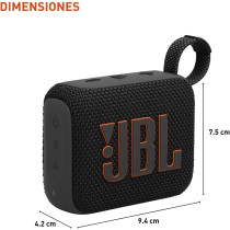 JBL Go 4 Black: Portable Waterproof Bluetooth Speaker with Punchy Bass