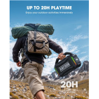 Enceinte Bluetooth 80W IPX6, 20H, TWS, Portable Noire