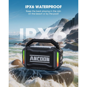 80W Bluetooth Wireless Speaker with Bass, 20H Playtime & IPX6 Waterproof