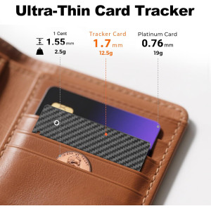 Apple MFi Wallet Tracker Card with Find My, GPS, Bluetooth, IP68 Waterproof