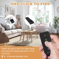 Pack de 4 Localisateurs de Clés & Télécommande, Signal Sonore 80dB, Portée 120ft, Traqueur Collable
