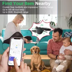 Pack 4 Tracker Bluetooth Smart Tag Localisateur pour Clés