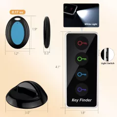 Localiseur Télécommande LED 131ft + Porte-Clés 4 Tags Bruit