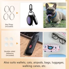 Localiseur Télécommande LED 131ft + Porte-Clés 4 Tags Bruit